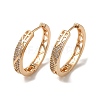 Brass Micro Pave Cubic Zirconia Hoop Earrings EJEW-M238-39KCG-1