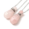 Openable Faceted Natural & Synthetic Mixed Stone Perfume Bottle Pendant Necklaces for Women NJEW-F296-03P-2