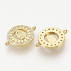 Brass Micro Pave Clear Cubic Zirconia Links connectors ZIRC-T012-63G-2