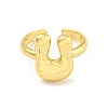 Brass Letter Open Cuff Rings for Women RJEW-G313-01U-G-2