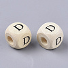 Printed Natural Wood Beads WOOD-T026-001D-2