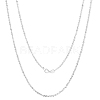 Rhodium Plated 925 Sterling Silver Thin Dainty Link Chain Necklace for Women Men JN1096B-02-1