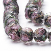 Handmade Gold Sand Lampwork Beads Strands LAMP-R141-12mm-03-2