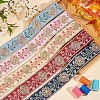 FINGERINSPIRE 5 Yards 5 Colors Polyester Embroidery Flower Ribbon OCOR-FG0001-87-5