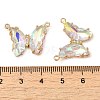 Brass Pave Faceted Glass Connector Charms FIND-Z020-03H-3