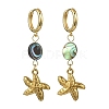 Ocean 304 Stainless Steel and Paua Shell Dangle Earrings EJEW-JE07109-02-3