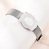 304 Stainless Steel Watch Band Chain Bracelets for Women Men BJEW-P386-09P-M-1