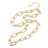 Brass Textured Paperclip Chain Necklaces NJEW-A042-15G-2