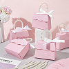 Trapezoid Paper Gift Box with Plastic Imitation Pearl Handles CON-WH0092-65B-5