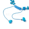 Synthetic Turquoise Beads with Natural Magnesite Anklet for Women AJEW-AN00576-02-4