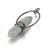 Natural & Synthetic Mixed Stone Wire Wrapped Pointed Big Pendants G-L520-I-R-NF-4