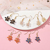 5 Pairs 5 Color Lampwork Starfish Dangle Earrings EJEW-JE05443-S-2