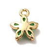 Brass Cubic Zirconia Flower Charms LS-KK-O141-01G-06-2