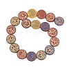 Painted Glass Beads Strands X-GLAA-F133-07G-2