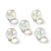 Two Tone UV Plating Rainbow Iridescent Acrylic Beads TACR-D010-03B-01-1