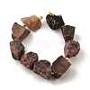 Raw Rough Natural Rhodonite Beads Strands G-Z087-B13-3