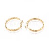 Oval Brass Hoop Earrings EJEW-T047-97G-3