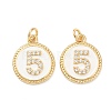 Brass Micro Pave Clear Cubic Zirconia Charms ZIRC-J040-44G-05-2