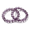 Natural Amethyst Round Beads Stretch Bracelets for Women BJEW-L712-B04-10mm-4