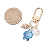 Turtle Glass & Shell Pendant Decoration HJEW-JM02744-3
