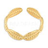 Ion Plating(IP) 304 Stainless Steel Shell Wrap Open Cuff Ring for Women RJEW-N038-102LG-2