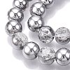 Electroplated Crackle Glass Beads Strands X-EGLA-N014-10mm-03-3