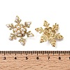 Snowflake Brass Micro Pave Clear Cubic Zirconia Stud Earrings EJEW-H180-27G-5