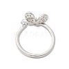 Flower Brass Micro Pave Cubic Zirconia Cuff Cup Peg Ring Settings KK-K297-23P-3