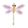 Glass Seed Beaded Dragonfly Pendants PALLOY-MZ00983-05-1