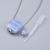 Natural Blue Lace Agate Perfume Bottle Pendant Necklaces NJEW-F266-01A-5