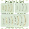 BENECREAT 80Pcs 8 Style Rack Plating Brass Curved Tube Beads KK-BC0009-13-4