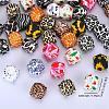 Colorful Pattern Printed Silicone Focal Beads LS-SI-JX0022A-12-2