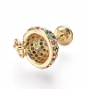 Brass Micro Pave Cubic Zirconia Charms X-ZIRC-I032-31G-3