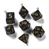 7 Styles Opaque Resin Polyhedral Dice Pendants Set RESI-A029-01C-1