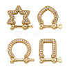 4Pcs 4 Style Brass Micro Pave Clear Cubic Zirconia D-Ring Anchor Shackle Clasps ZIRC-PJ0001-02-2