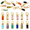 12Pcs 12 Colors Brass Micro Pave Cubic Zirconia Charms FIND-TA0005-61-2