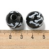 Printed Wood European Beads WOOD-G022-04D-3