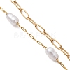316 Surgical Stainless Steel Paperclip Chain with Plastic Imitation Pearl Handmade Link Chain Bracelet Making AJEW-JB01588-3