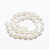 Oval Natural Cultured Freshwater Pearl Beads Strands PEAR-R015-45-4