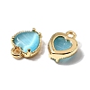 Heart Brass Charms KK-D024-02D-G-2
