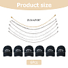 6Pcs 6 Styles 304 Stainless Steel Cap Chain AJEW-HS00001-2