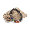 Natural Lava Rock Beads Stretch Bracelets BJEW-JB03846-01-3