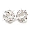 Brass Micro Pave Cubic Zirconia Beads KK-F913-02P-01-1