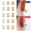 15 Pairs 15 Style Brass Friction Ear Nuts KK-AR0002-92-6