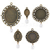 10Pcs 5 Style Alloy Pendant Cabochon Settings HJEW-TAC0119-2