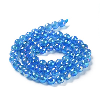 Electroplated Natural White Jade Beads Strands G-Z038-A01-01AB-1