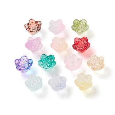Spray Painted Transparent Glass Beads X-GLAA-D006-10-1