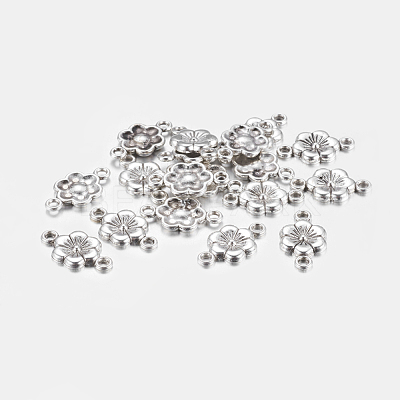 Tibetan Style Plum Blossom Flower Links connectors X-LF5093Y-1