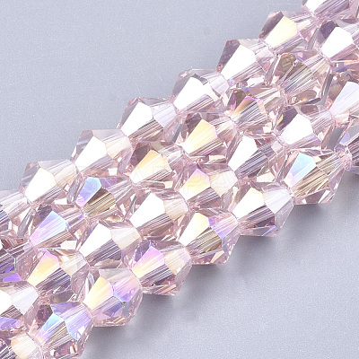 Electroplate Glass Beads Strands EGLA-Q118-8mm-B12-1