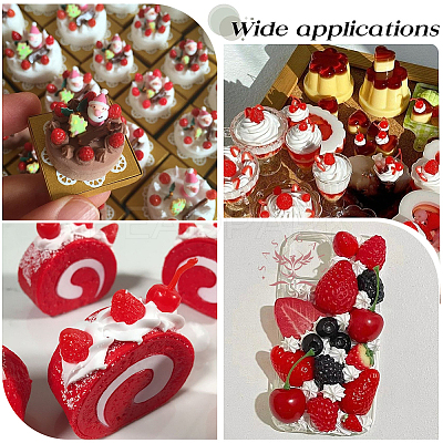 150Pcs 3 Styles PVC Strawberry Display Decorations DJEW-SC0001-31B-1